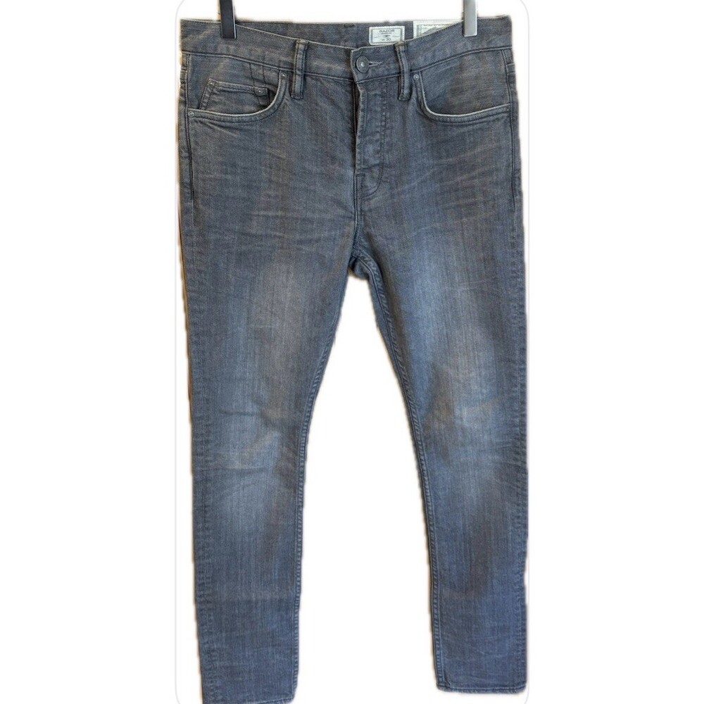 AllSaints Razor Skinny Fit NWOT  Light Gray Wash Stretch Jeans W30